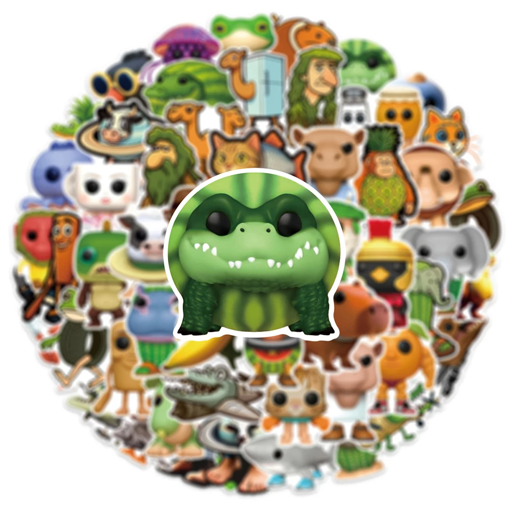 10/30/50PCS AI Abstract Brainrot Abstract Cartoon Stickers Tung Tung Tung Sahur Funny Animal Graffiti Decals Kids DIY Sticker