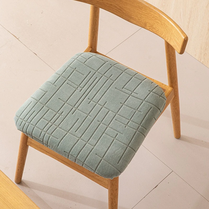 Removable Stretch Jacquard Chair Seat Covers Chair Washable Upholstered Dining Room Chair Seat Protector Cushion Slipcovers