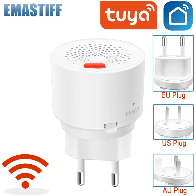 EU/US/UK Tuya Smart Home Wifi Natural Gas Sensor Combustible Coal Gas LPG Gas Leakage Alarm Detector Fire Security Smart Life