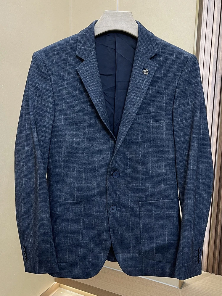 

Busin повседневный мужской клетчатый костюм Jaet, весна-осень, длинный све, без бренда, китайский производитель, молодежная мода