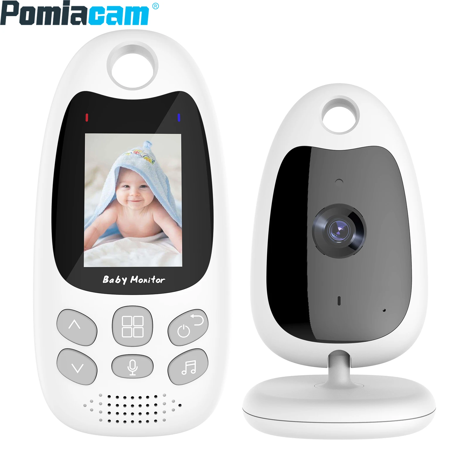 

Mini Video Baby Monitor with Auto Night Vision, 2-Way Audio Call, Cry Alarm, Power Saving Lullaby Baby Room Camera Device VB610