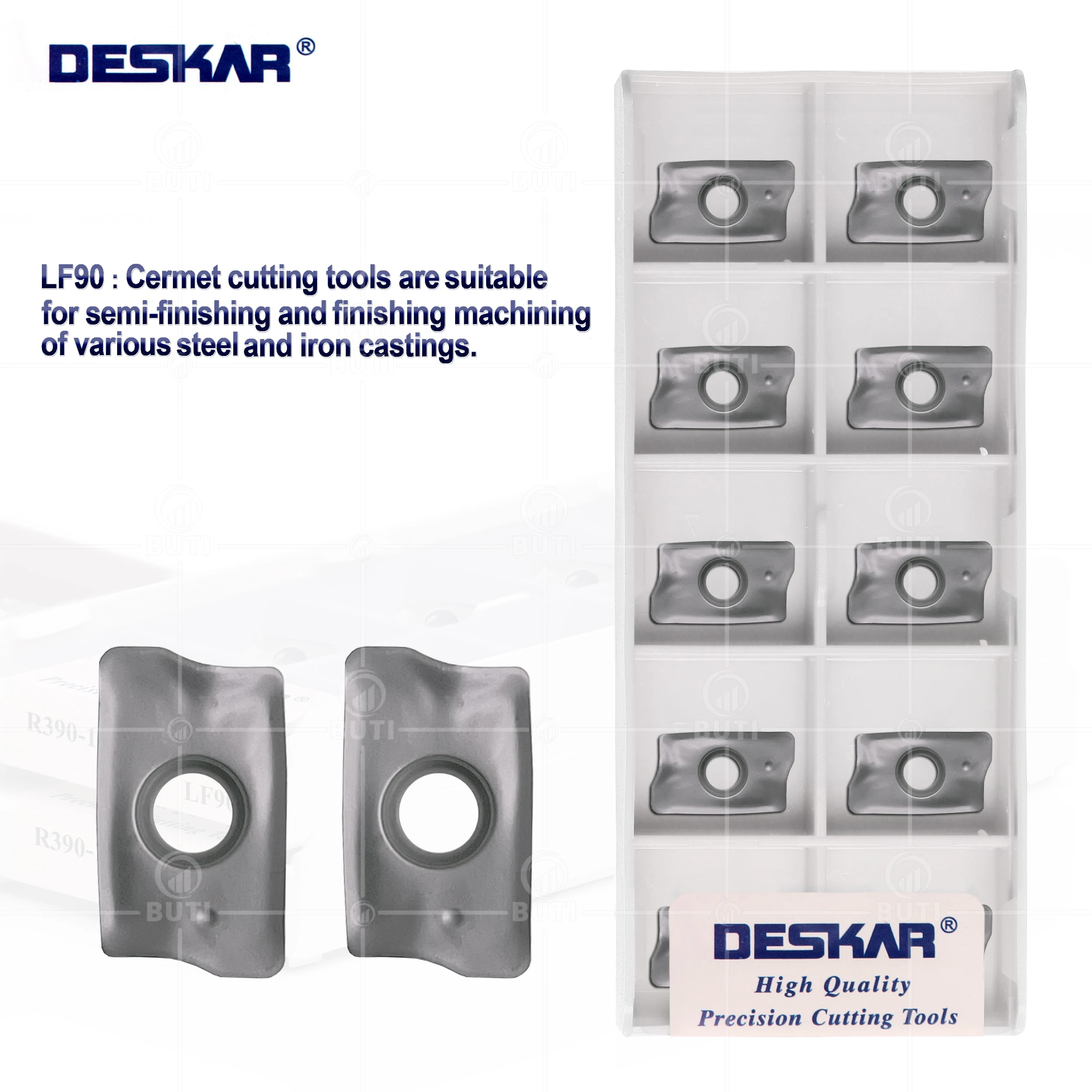 DESKAR 100% Original R390-11T308M-PL LF90 CNC Lathe Cutter Turning Inserts Milling Cermet Cutting Blade Tool Parts Machine Metal