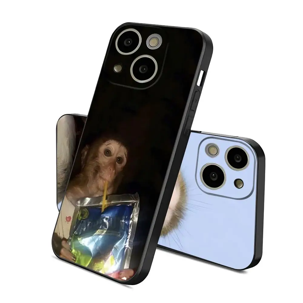 Monkey Sipping Caprisun Meme Phone Case for 15 Pro Max for Apple iphone 14 13 14 12 Mini 11 Xr X Xs Pro Max 8 7 Plus Back Cover