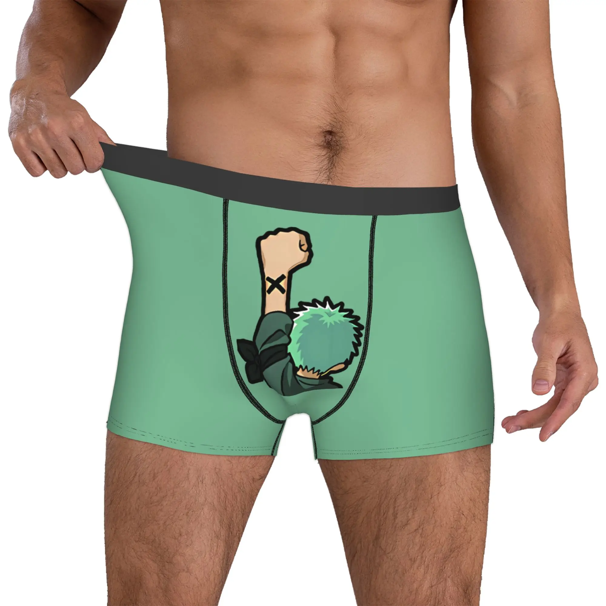 

Customized Male Novelty Classic One P-Pieces Zoro Comic Underwear Hot Boxer Briefs Stretch Shorts Panties Underpants