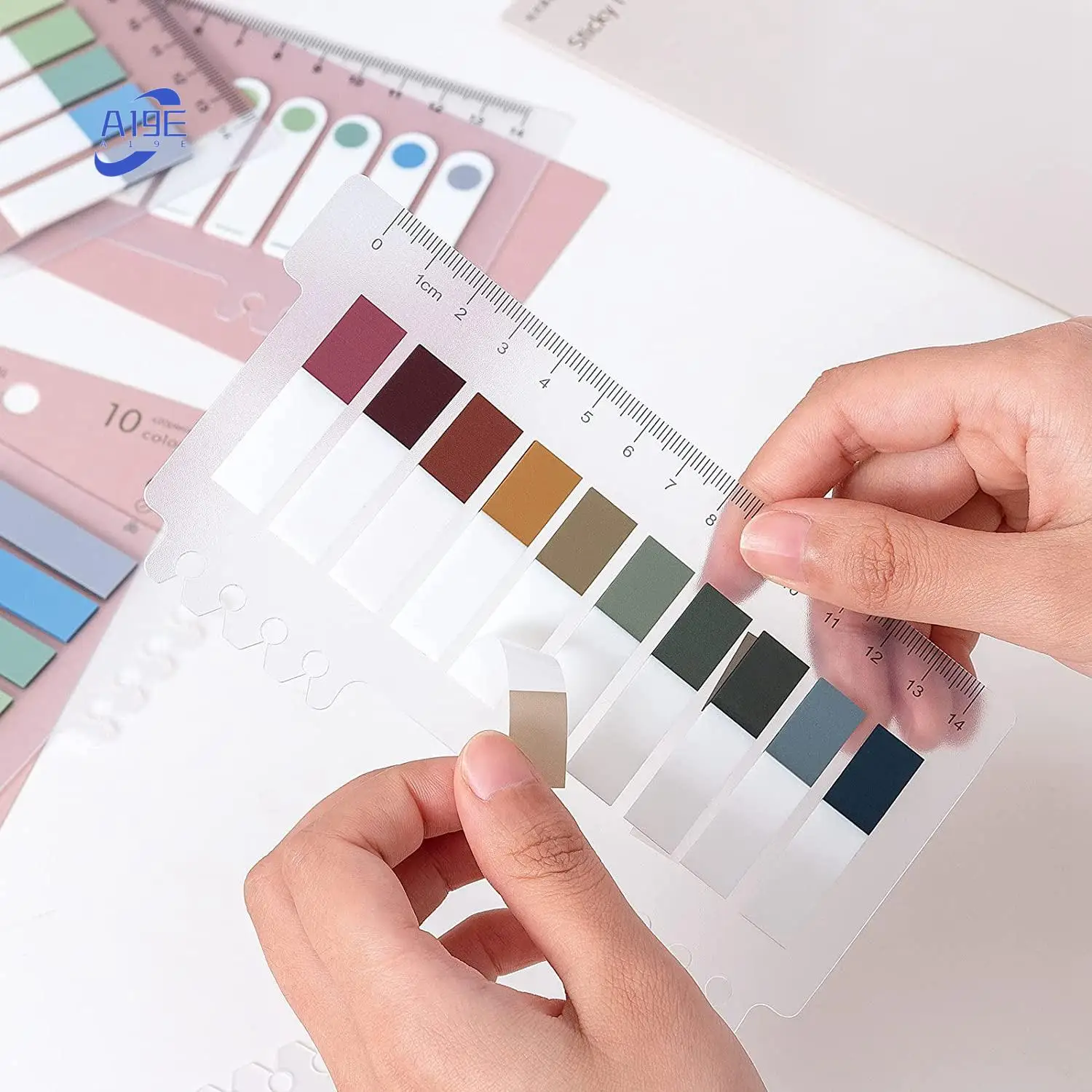 A19E-200Pcs Colored Page Markers, Sticky Tabs In 10 Colors,Neon Sticky Notes Flags,Waterproof Writable Page Flags