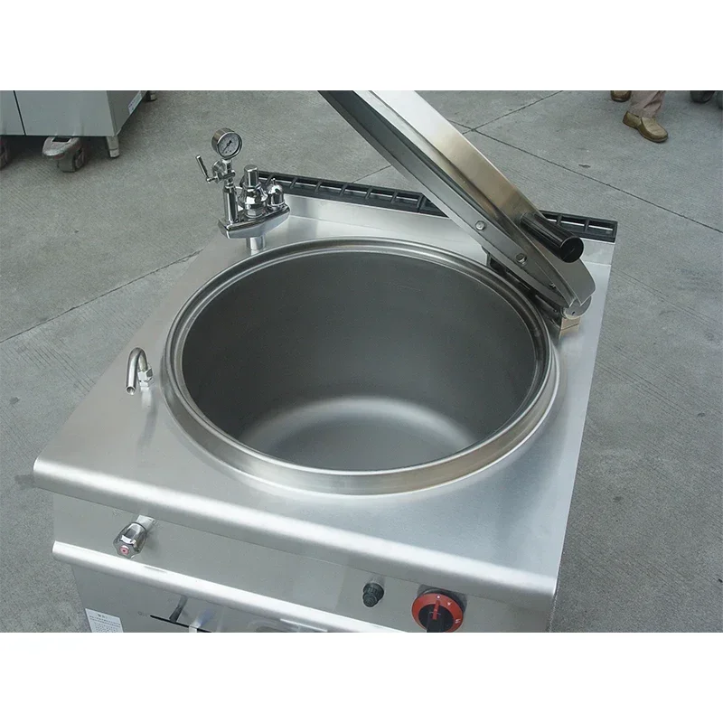 غلاية المطبخ سعة 100 لتر، وعاء الحساء التجاري، وعاء الغليان المغلف