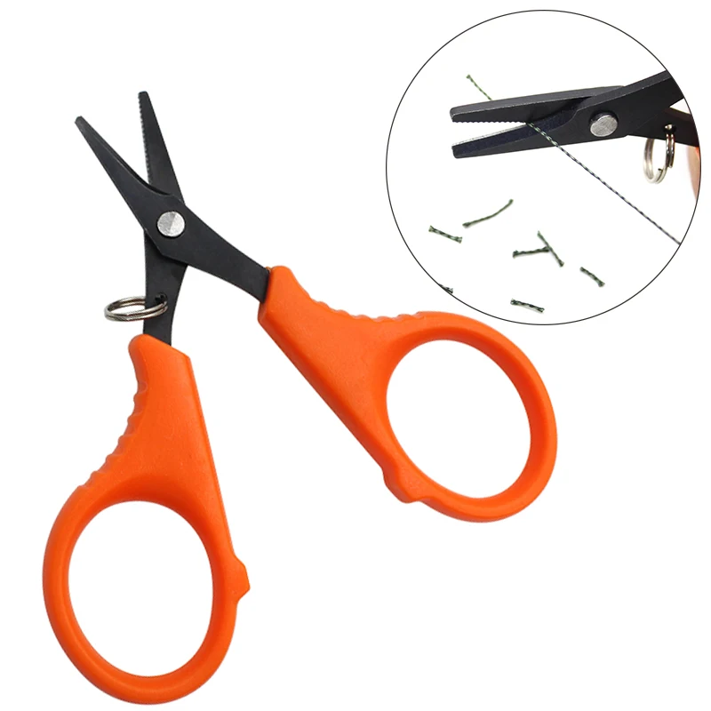 

1pc Carp Fishing Tool Stainless Steel Braid Line Scissor Serrated Cutting Edge Fit For Cutting Braided Hooklink Accessories