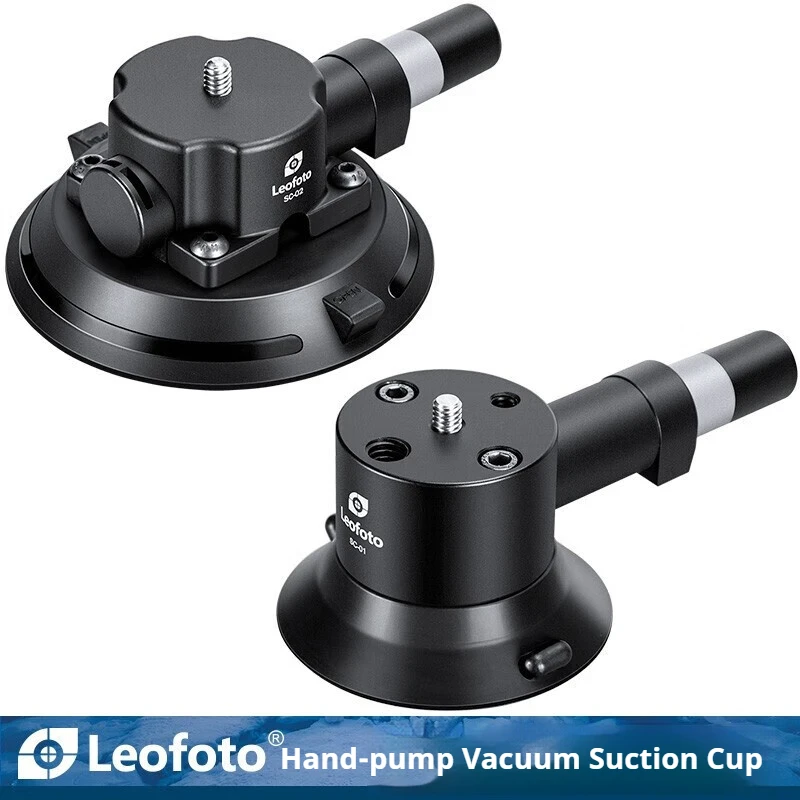 Leofoto SC-01/02 Hand Pump Suction Cup Phone Holder for Car/Desktop Glass Surfaces [Suction Cup + Magic Hand + Phone Clamp]