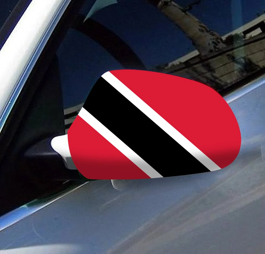 Directly Delivery 2 Pcs Free Size Four-way stretch fabric Trinidad and Tobago Flags Car Mirror Cover