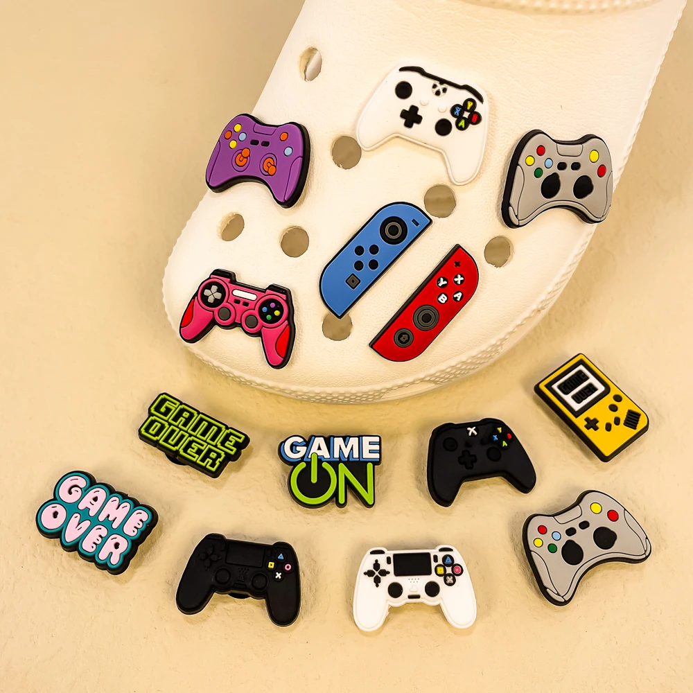 1-13pcs Shoe Charms Game Console Gamepad Shoe Decorations Pins for Men Boy Favor Gifts Clog Accessories Clog Buckle Fit Sandals