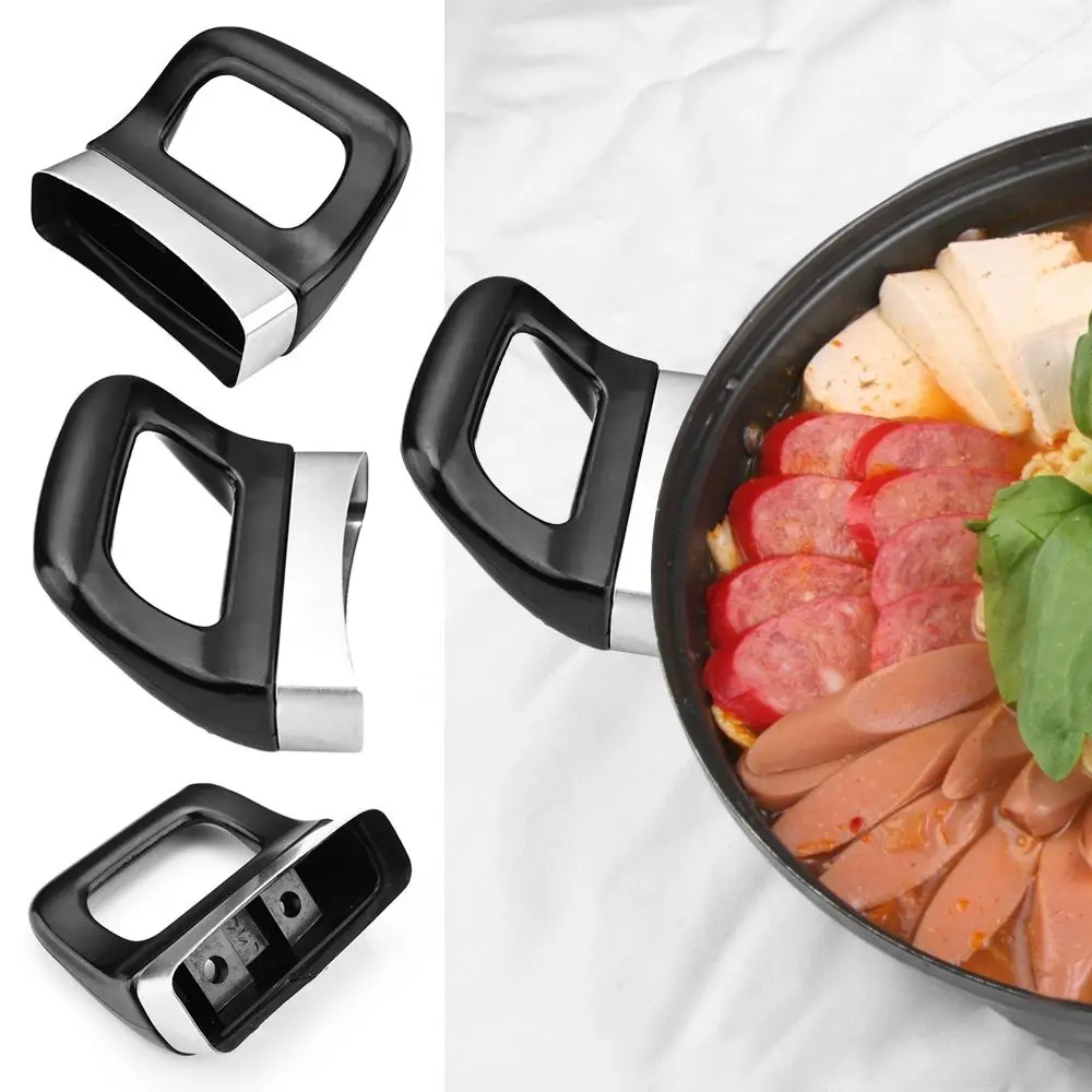 2pcs Black with Screws Kitchen Tool Side Handles Cookware Accessories Bakelite Grip Pot Handle
