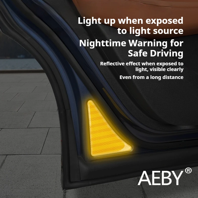 AEBY For BYD Sealion 7 2024 Reflective Safety Warning Sticker, Car Door Anti-Collision Night Vision Easy to Install Accessories