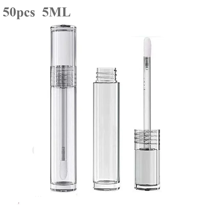 50Pcs 5ML Empty Lip Gloss Tubes Lip Gloss Containers Clear Refillable Lipstick Balm Bottles Eyelash Growth Liquid Tube