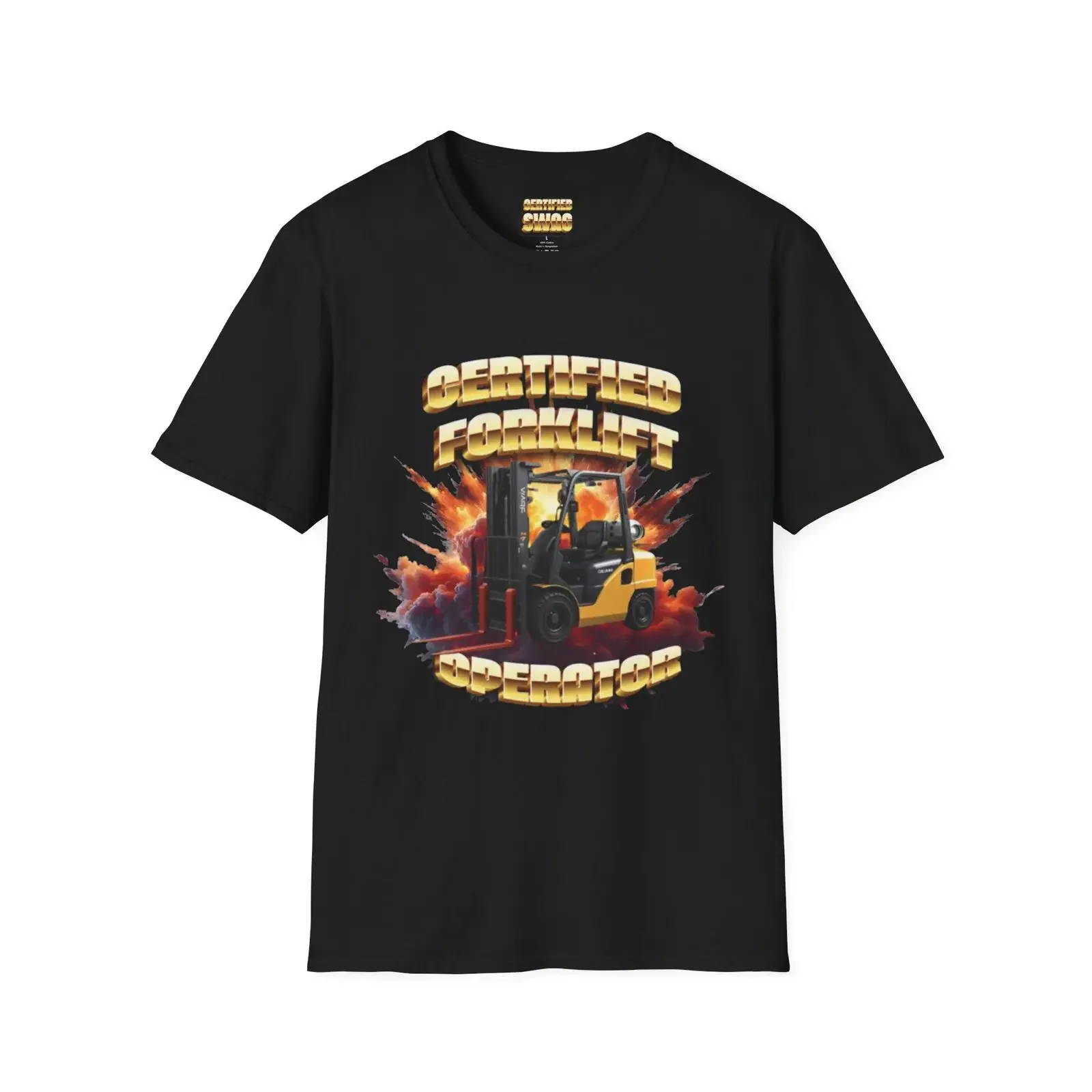 Certified forklift operator T shirt vintage Washed Unisex Casual Top For Everyday Wear Stylish Stretched homme graphic