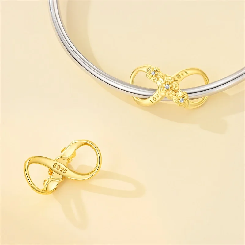 Hot Sales 925 Sterling Silver Endless Love Charms Bead Fit Original Bracelet DIY Women Valentine's Day Jewelry Gifts