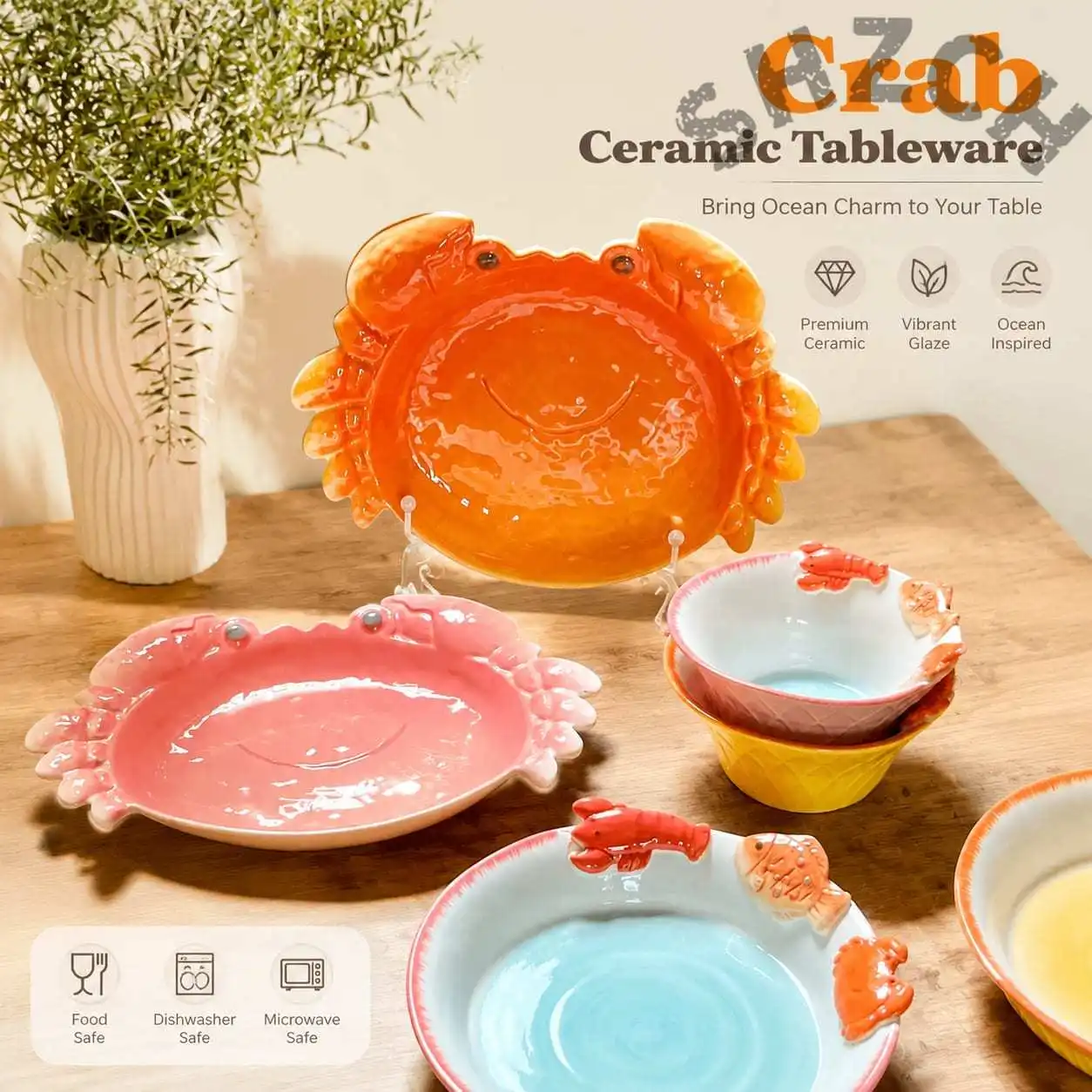 Pet cat ceramic bowls and plates, tableware, rice bowl relief handmade plates, high temperature resistance