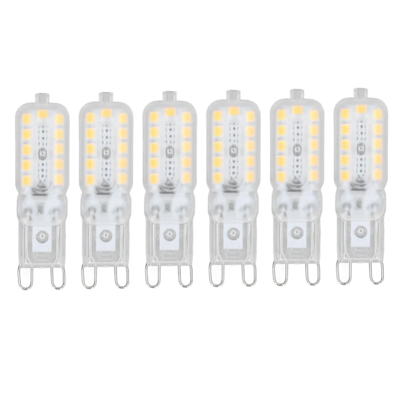 6 ชิ้น G9 หลอดไฟ LED 5 วัตต์โปร่งใส 22LED หรี่แสงได้ G9 หลอดไฟสำหรับโคมไฟเพดานโคมไฟติดผนังโคมไฟตั้งโต๊ะ 110-140V
