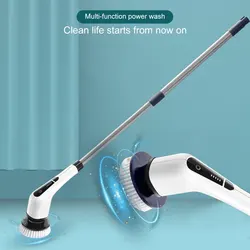 7 In 1 Cordless Power Scrubber Multipurpose Window Cleaner with 8 Replacement Brush Heads for Bathroom Kitchen Bathtub Glass Car