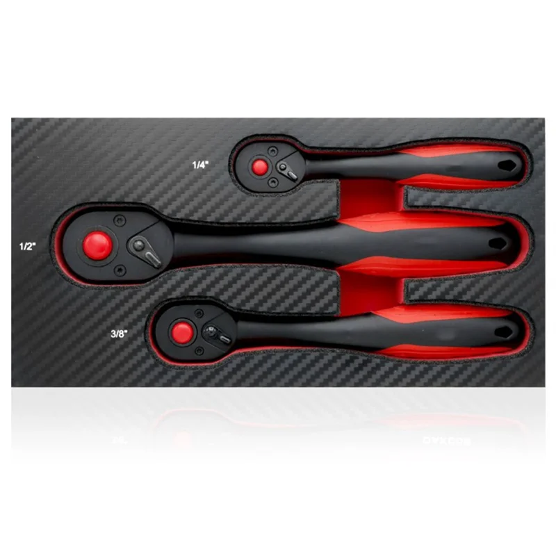 

A95I-Ratchet Wrench 72-Tooth Quick Release Reversible Handle 1/4, 3/8, 1/2 Drive Auto Repair Tool For Home DIY