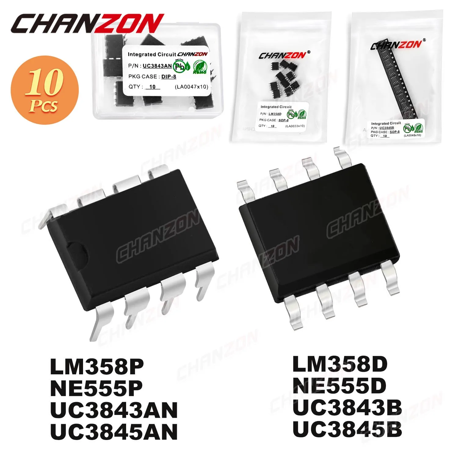 10PCS LM358P NE555P…
