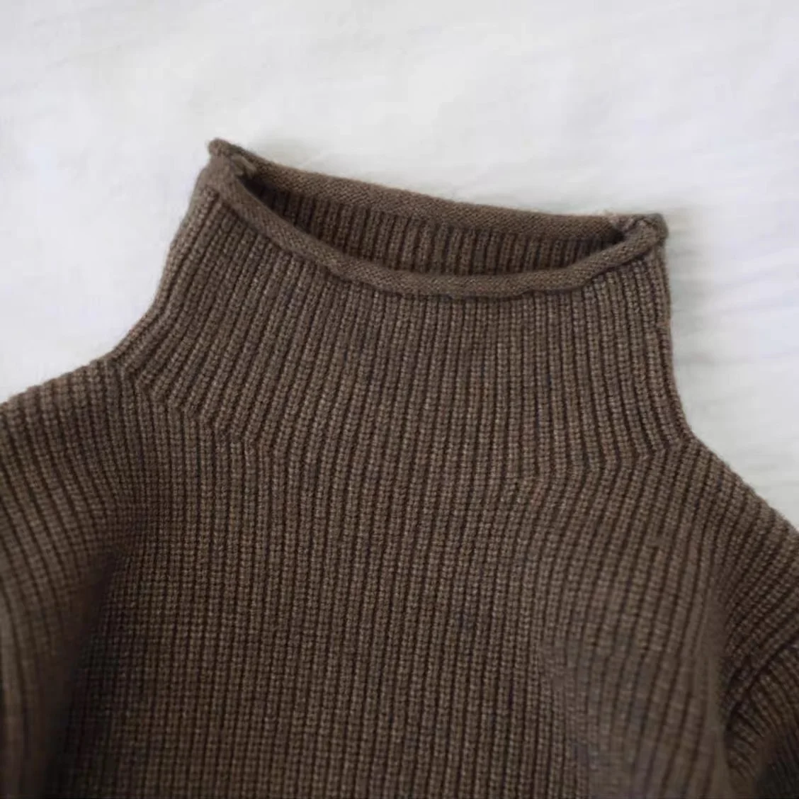 2025 herbst Kinder Pullover Rollkragen Einfarbig Jungen Stricken Pullover 1-9Y Baby Mädchen Warme Basis Pullover – Detail 10