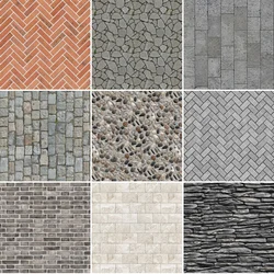 21*29CM Self-Adhesive Simulation Miniature Road Wall Floor Sticker Pavement Model Kits Toys Diy Outdoor Brick Sticker 2Pcs/lot