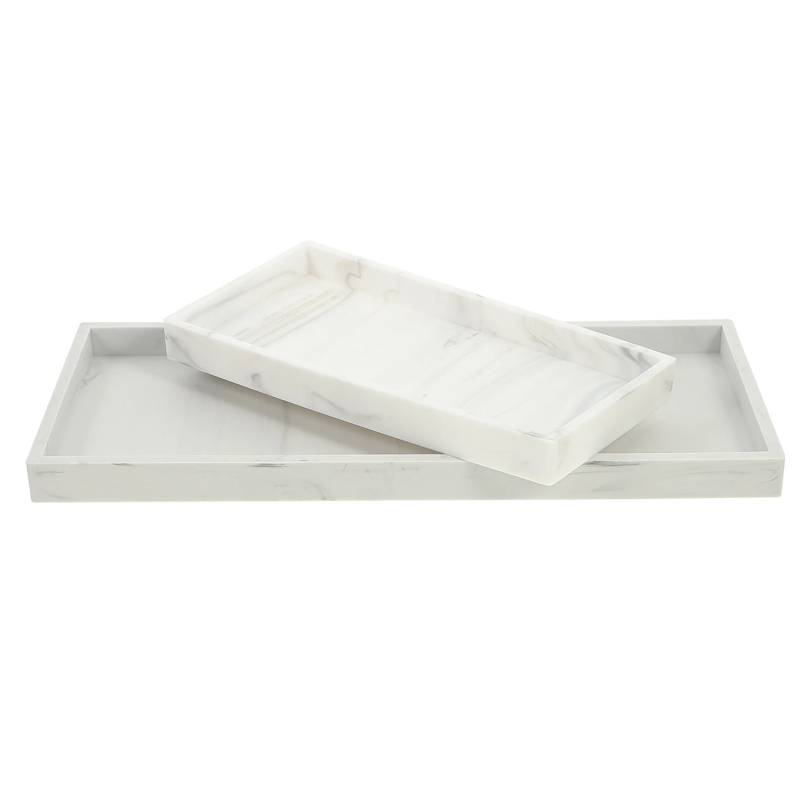 

2 Pcs Storage Tray Bathroom Vanity Silicone Decorative Jewelry Holder Plate Makeup Toiletries Organizing Countertop