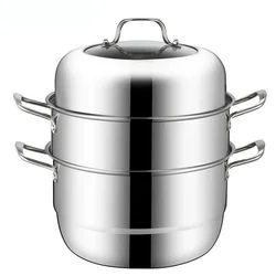 304 Stainless Steel  3-Tier/Layer Steam Cooker pot, Kitchen Multi-function Steam Pot, For Induction Cooker Gas Stove steam pot