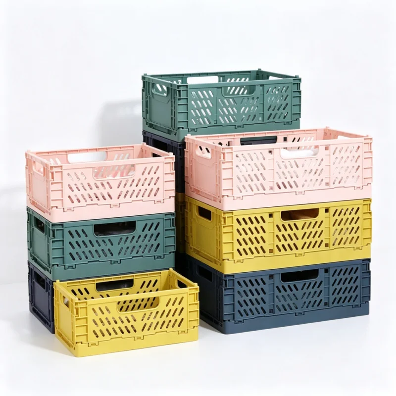 Foldable Storage Basket - Wardrobe Organizer Box for Kitchen Bathroom, Clothes Toys Spices Condiments Vegetables