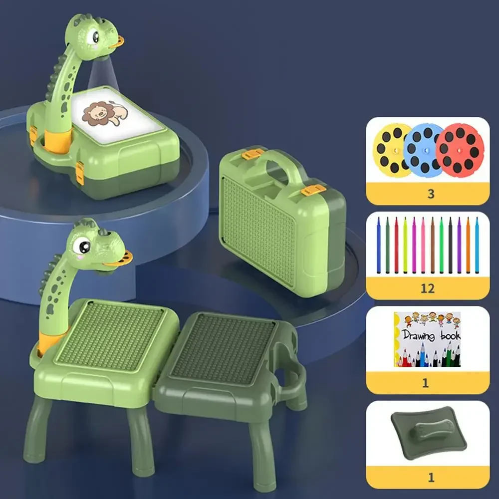 Multifunctionele projectie schilderij opbergtafel tekentafel met lichte muziek schrijfblok educatief speelgoed kinderen kerstcadeau