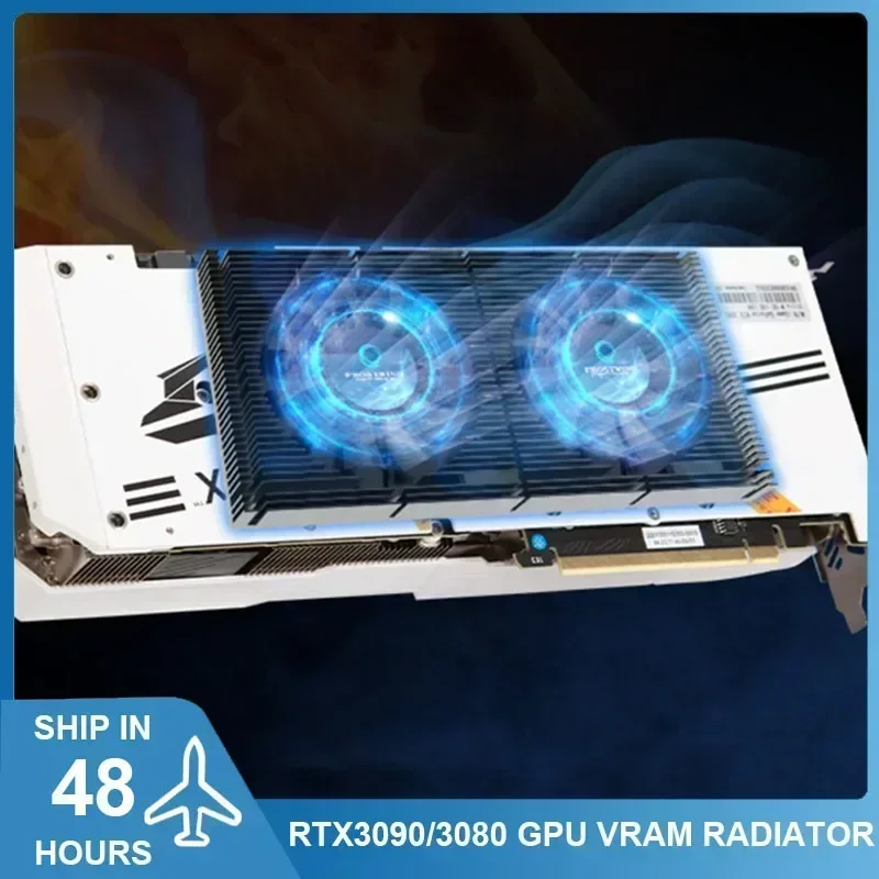 

RTX4090/4080 GPU Backplate Radiator 3090/3080 Aluminum Video Memory VRAM Heatsink Panel PWM Dual Cooling Fan DIY Gamer cooler