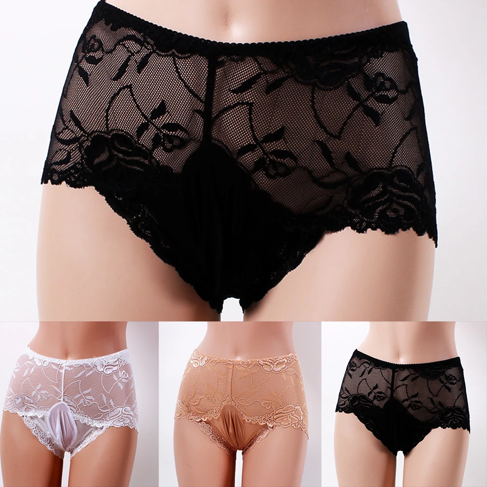 

Men's Sexy Lingerie Sissy U Convex Pouch Panties Stretch Boxer -Underwear Stockings Men Trunks Briefs Underpants