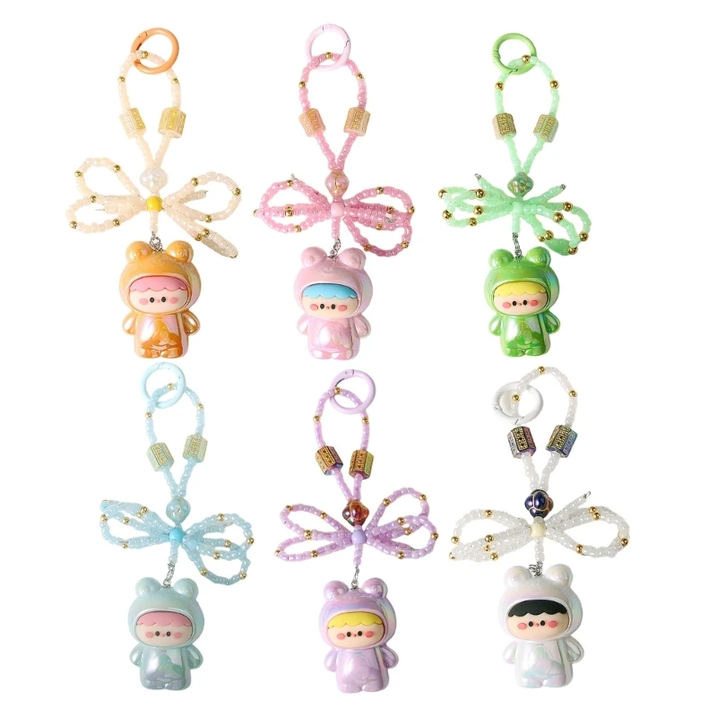 Elegant Bowknot Keychain Charm Pendant with Butterfly Detail Portable Gifts for Her on Any Occasion Stylish Outfits 37JB