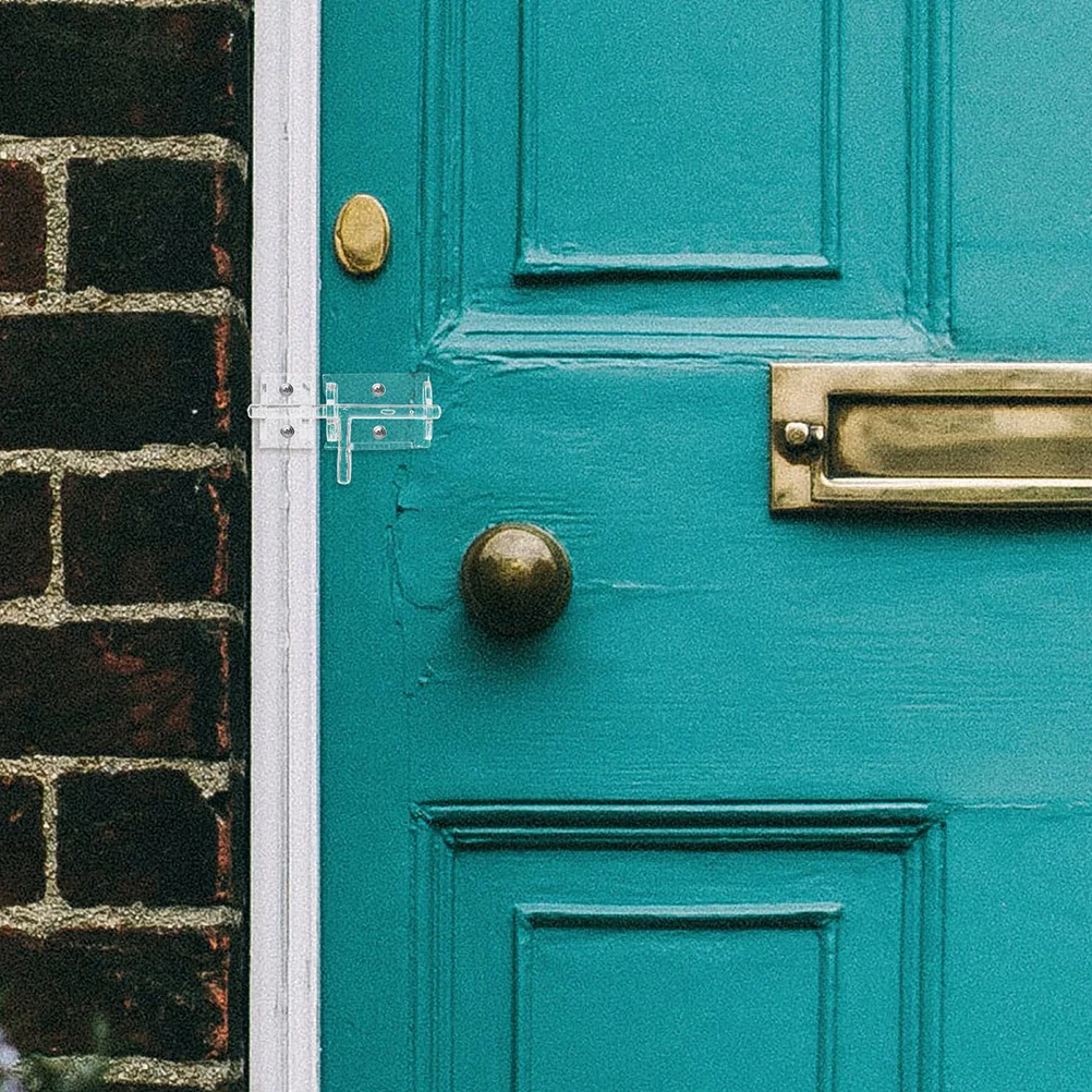 

2pcs Transparent Door Latch Clear Adhesive Lock For Internal Doors Furniture Cabinet Bedroom Bathroom Durable Acrylic Secure