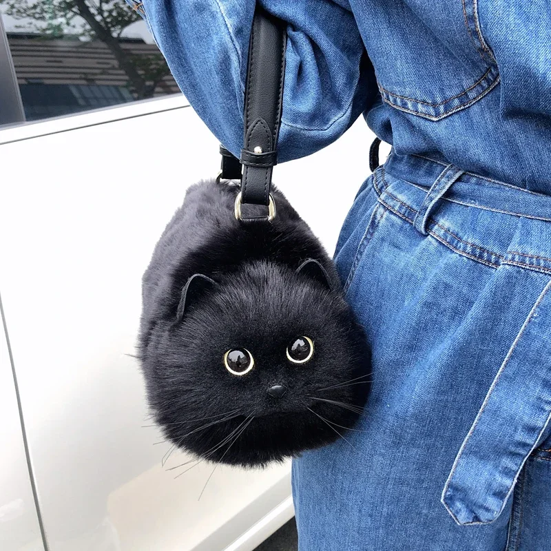 Mini sac à main chat noir mignon pour femme, sacs à bandoulière, sacs à main en cuir pour femme, mode de luxe, haute qualité, 2023