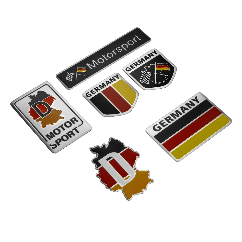 Fashion Germany Flag Collection Deutsch Quality 3D Aluminum Car Auto Badge Emblem Sticker for VW Audi Mercedes BMW Accessories