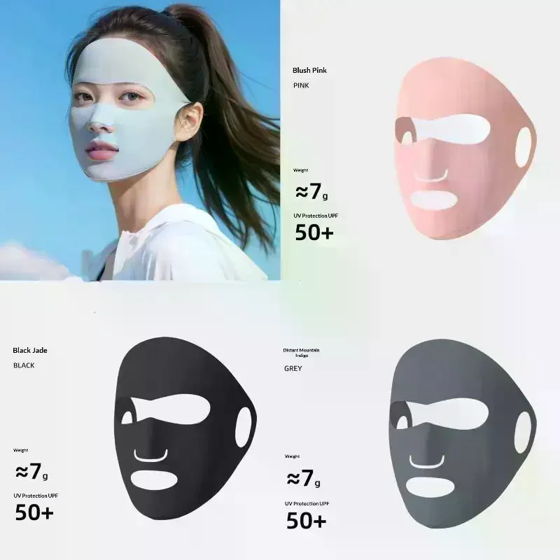 

Adjustable Summer Ice Silk Mask Thin Sunshade Sunscreen Mask Solid Color Breathable Sunscreen Face Scarf Golf