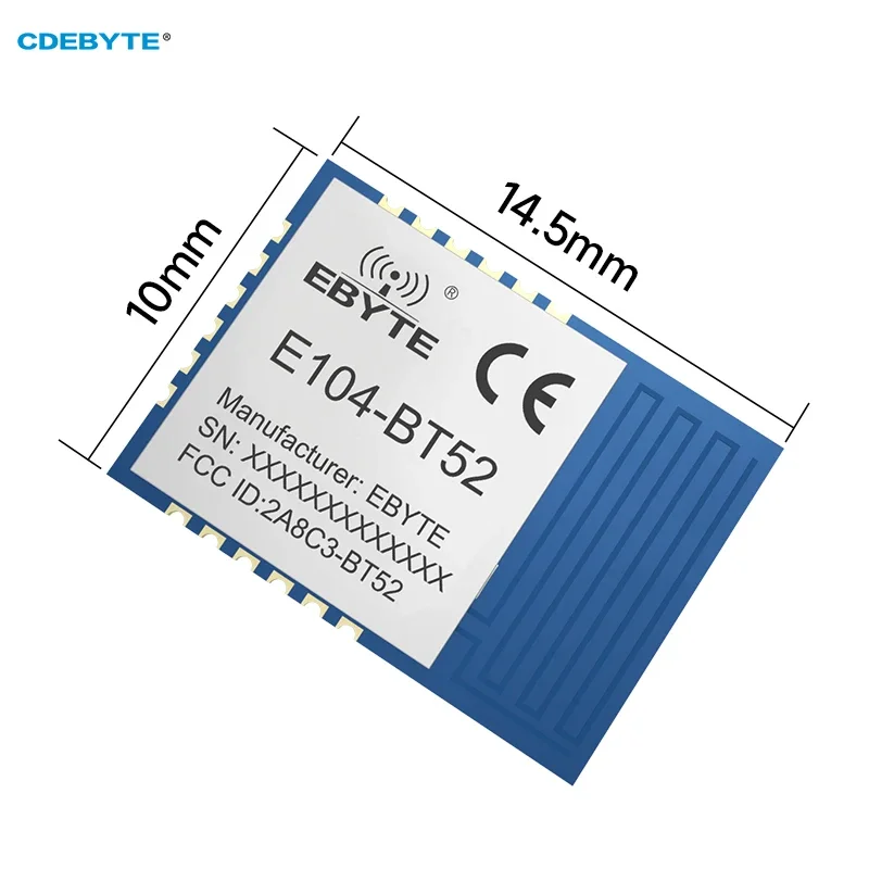 Módulo DA14531 2.4GHz BLE5.0 E104-BT52 CDEBYTE Módulo Bluetooth para UART de baixa energia SMD RSSI Antena PCB AT Módulo BLE de comando