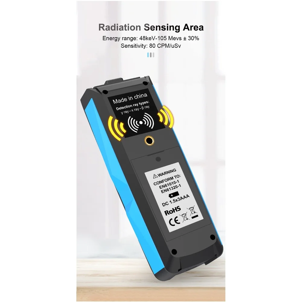 NC03 Rechargeable For Digital Radiation Detector 48keV-105MeV Range Plus Minus 30 Percent Accuracy ABS Blue Black For