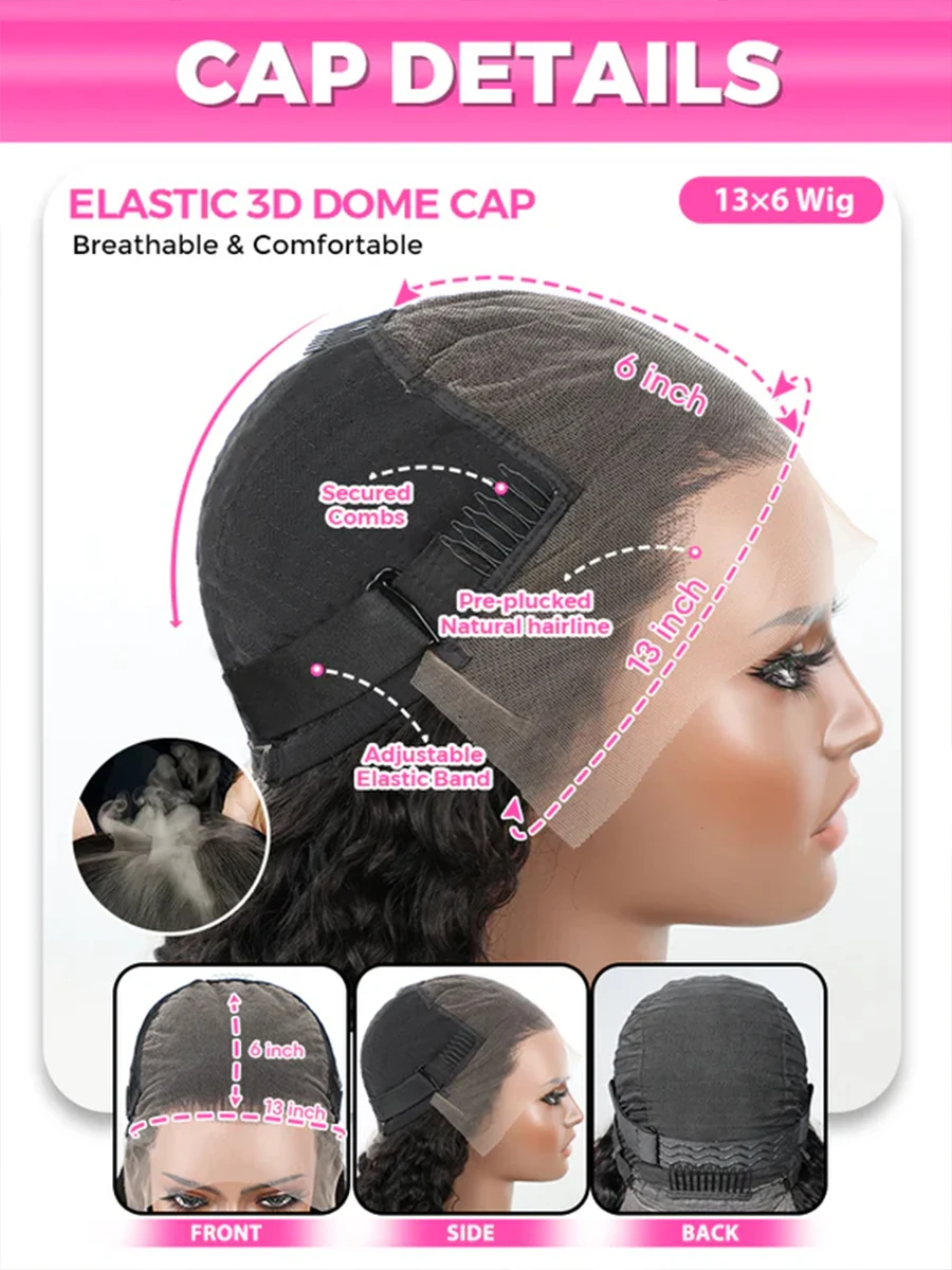 Parrucca anteriore in pizzo 13x4 13x6 dell'onda del corpo capelli umani pre pizzicati densità 220 con capelli del bambino parrucca nera naturale dei capelli umani al 100% per le donne