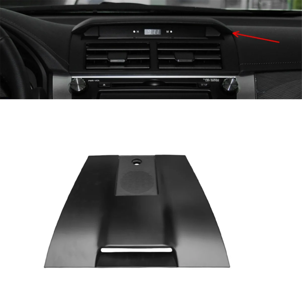 Car Dashboard Center Speaker Panel Cover for Toyota Camry 2012-2015 Center Console Clock Cover Panel