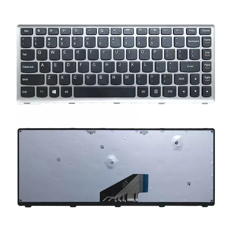 Nuevo teclado ruso de EE. UU. para Lenovo IdeaPad U310-ITH U310-IFI con marco plateado diseño inglés/ruso