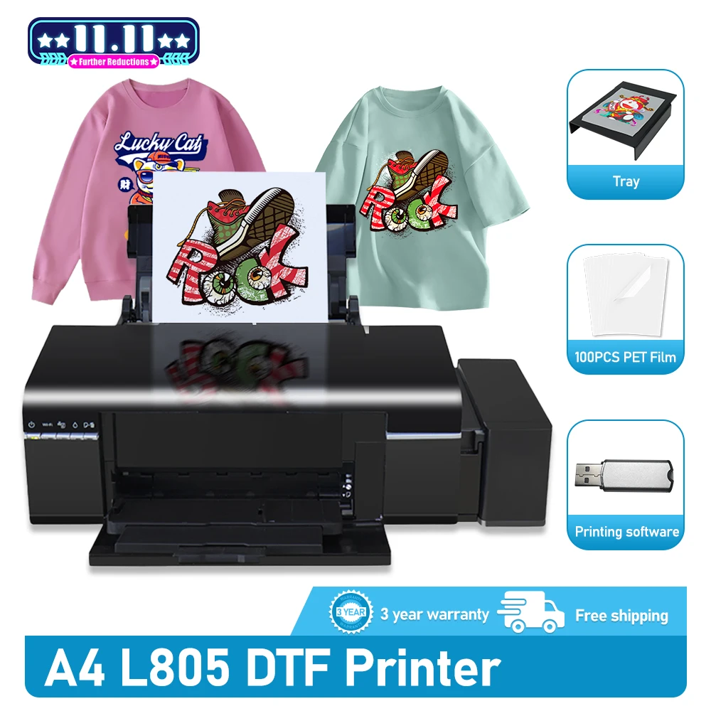 L805 DTF Printing Machine A4 DTF Transfer Impresora Direct Transfer Film to Fabrics A4 DTF Transfer T-shirt Printing Machine A4