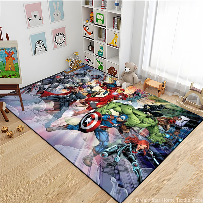 

Disney Marvel-Avengers Superhero Printed Large Area Rugs 3D Carpet for Living Room Kids Bedroom Sofa Doormat Non-slip Floor mat