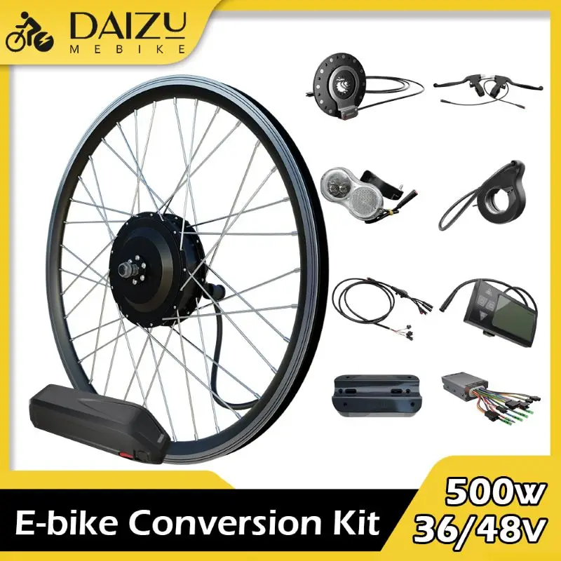 Hailong Lithium Battery 36V/48V 13Ah/20Ah E Bike Conversion Kit 500W Brushless Gear Hub Motor 20”24”26”27.5”28”29”700C Wheel