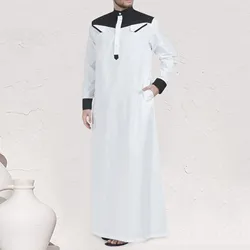 Thobe musulman décontracté pour hommes, vêtements confortables, manches longues, caftan arabe saoudien, tunique longue, robe haut