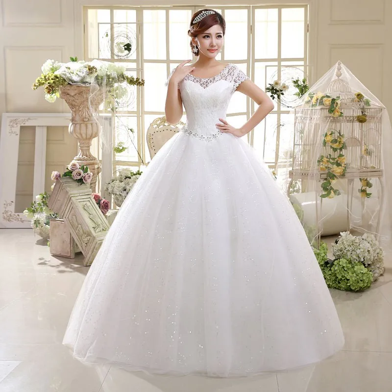 QQC-HS587#Factory Direct Supply 2026 Double Shoulder Fit Wedding Dress for Plus Size Brides with Lace Ties Studio Photography