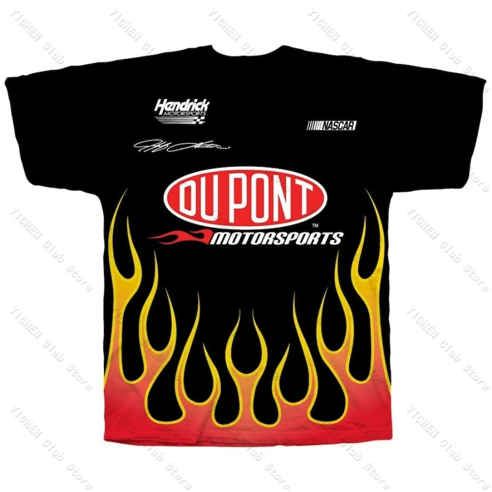 Motorcycle Racing Jeff Gordon Hendrick Motorsports Team Collection Black DuPont Legend T-Shirt Street Casual Men's T-Shirt