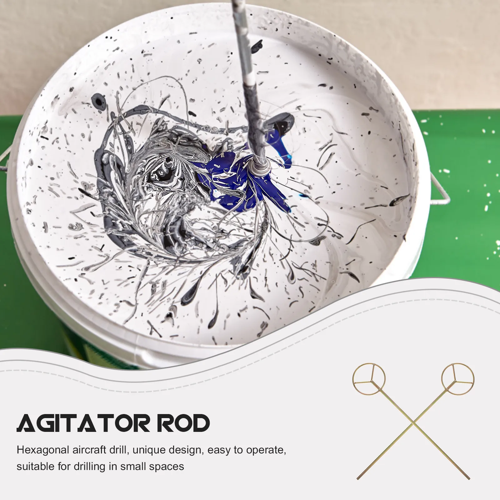 

Насадка-миксер для дрели (2 шт.) для тяжелых работ: для электрических ударных дрелей, шуруповертов, для смешивания цемента, строительного раствора, штукатурки