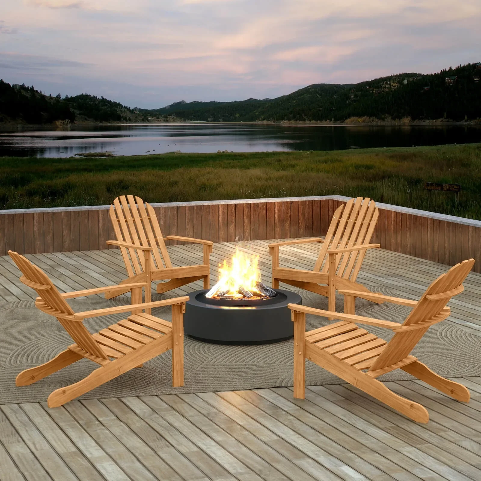 كرسي مع مقعد مائل ومسند ظهر مرتفع للشرفة في الفناء الخلفي بجانب حمام السباحة #5